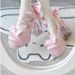 New Round-Toe Mary Jane Sweet And Cute Bowknot Satin Fabric Transparent High-Heel Platform Shoes_vogvips.com