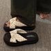 Women's Thick-soled Cross-strap Polka Dot Sandals 2026 Spring-summer New Style Outdoor Platform Fashion Slippers_vogvips.com