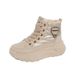 High-top Large Cotton Shoes For Women, Thick-soled Heightening Sports, Velvet And Thickened Snow Boots For Women_vogvips.com