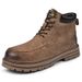 European Warm Series Men's Martin Winter Outdoor Casual Work Shoes Genuine Leather Thick Sole Height Increasing Yellow Boots_vogvips.com