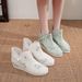 Single Boot Spring And Autumn With Cloth Shoes, Sen Women's Small Fresh Daisy Printed Cute Girls' Shoes_vogvips.com