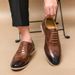 Euro Step 2025 New British Brogue Casual Trendy Breathable Fashion Pointed Leather Formal Business Men's Shoes_vogvips.com