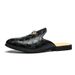 Large Size Leather British Style 2021 Spring Flat Half Mules Slip-On Trendy Men's Shoes_vogvips.com