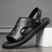 Summer New Beach Genuine Sandals Top Layer Cowhide Casual Room Leather Slippers Fashion European Men's Shoes_vogvips.com