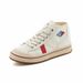 2cm Height Increasing High-Top Canvas For Women 2026 Spring New Flat Color-Block Sneakers Versatile Casual White Shoes_vogvips.com