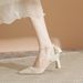 French Designer High Heels Socialite Style 2024 Summer New Chunky Heel Single Shoes Comfortable Hollow Sandals For Women_vogvips.com