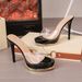 Women's plus Size High Heeled Slip on Sandals Summer New Style Peep Toe Thick Soled Transparent Shoes_vogvips.com