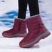 Winter Plush Thick Soled Waterproof Snow Boots For Warm And Breathable Couples, High Top Casual Cotton Shoes_vogvips.com