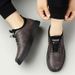 Leather Thick Sole Business White British Style Slip-On Men's Casual Shoes_vogvips.com