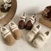 Thick Soled Cotton Shoes With Plush Sponge Cake For Women In Winter, Vintage Warm Fur Shoes For Outdoor Wear_vogvips.com