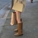 Genuine Leather 2024 Korean Style Large Suede High Tube Western For Women Flat Slimming Over-the-Knee Long Riding Boots_vogvips.com