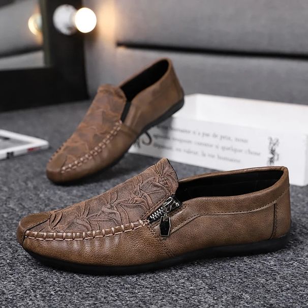 Men's Leather Casual Social Loafers Flats Moccasins For Men 2023 Comfortable Slip-Ons Driving Fashion Shoes Male_vogvips.com