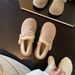 Women's Winter Fleece Lined Slip-On Snow Boots - Comfortable Low Heel Round Toe Casual Shoes With Buckle Closure_vogvips.com