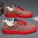 Men's canvas shoes low-top summer 2024 new niche low-top printed sneakers men's thick-soled sports casual fashion shoes_vogvips.com