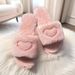 Cross-Border Foreign Trade New Heart-Shaped Plush Flat Indoor Home Versatile Internet Celebrity Postpartum Fashion_vogvips.com