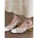 Gravity Shoe Factory's Temperament Square Hollow Woven Toe Back Empty Sandals For Women's Spring 2025 New Crystal_vogvips.com