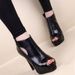 2025 Sexy Waterproof Platform Korean Style Peep-Toe High Heels Stiletto Women's Shoes Hollow Out Sandals Size 34-43_vogvips.com