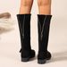 Women's Suede Riding Boots Plus Size Slimming Low Heel High Top Winter_vogvips.com