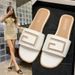 Women's Fashion Metal Buckle Round Toe Flat Sandals Summer Outdoor Wear Popular New Style_vogvips.com