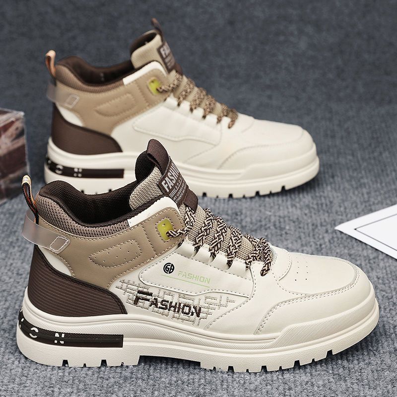 2024 Men's Shoes New Martin Thick Sole Trendy Height Increasing Student Non-Slip Versatile Sports Casual High Top Board_vogvips.com