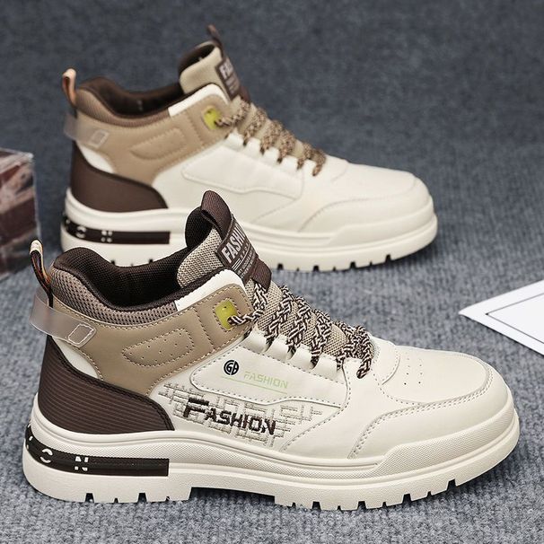 2024 Men's Shoes New Martin Thick Sole Trendy Height Increasing Student Non-Slip Versatile Sports Casual High Top Board_vogvips.com