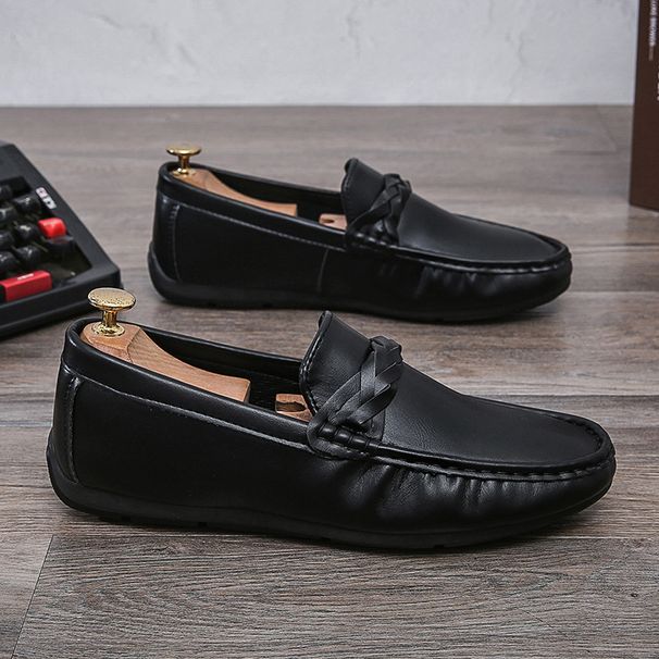 SHLIANG New Men's Slip-On Soft-Soled Driving Shoes Comfortable Round-Toe Business Casual Leather Shoes Breathable Upper Slip-On Loafers X0009_vogvips.com