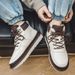 BUFFNY Men's Retro Mid-Calf Snow Boots With Fleece Lining, Waterproof Winter Boots For Comfort & Style_vogvips.com