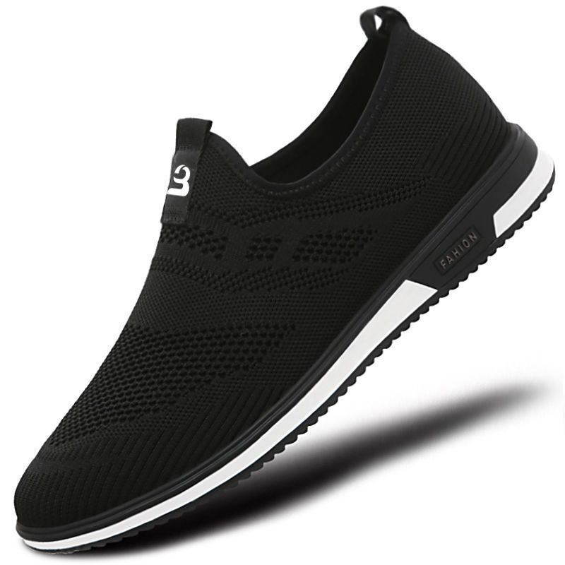 Large Size Men's Shoes Slip On Casual Mesh Shoes Summer Flying Woven Breathable Low Top Hollow Fashion Trend Men's Shoes_vogvips.com