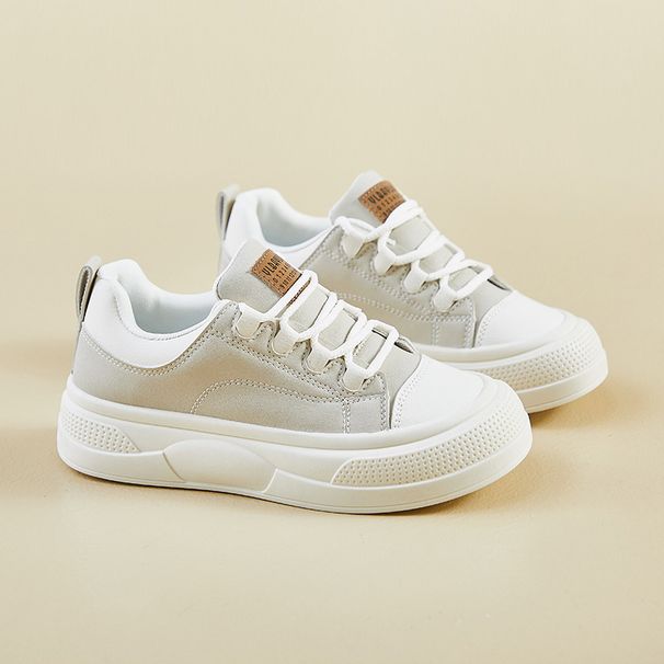 Little White Shoes Female Students Thick-soled Heightening Shoes Sports Board Shoes Casual Street Shoes_vogvips.com