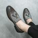 New Fashion Men's British Black Business Casual Loafer Shoes Daily Driving Office Leather Shoes One Foot Pedal Lazy Brown Banquet Dress Wedding Men's_vogvips.com
