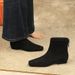 Korean Retro Style Thick Heeled Martin Boots, Small Bare Boots, Back Zipper Suede Square Toe Single Boots, Fashion Short Boots For Women_vogvips.com