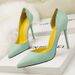 8915-3 Korean Style Fashion Simple Thin High Heel Suede Slimming Shallow Mouth Pointed Toe Side Sexy Hollow Women's_vogvips.com