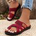 2026 Summer New European And American Foreign Trade Plus Size 43 Women's Flat Thong Sandals With Mesh Fabric_vogvips.com
