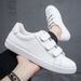 Euro Step Summer New Velcro White Men's Korean Style Trendy Versatile Casual Sneakers Student Breathable Shoes Men_vogvips.com