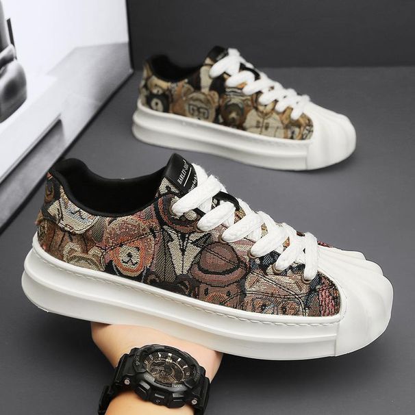 Classic Fashion Shell Head New Breathable Canvas Shoes Fashion Shoes Comfortable Men's Sneakers Men's Sneakers_vogvips.com