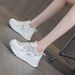 Little White Shoes Women's Mesh Breathable And Light Casual Small Thick-soled Heightening Women's Shoes_vogvips.com
