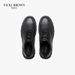 VICKI BROWN Men's Black Leather Ankle Combat Boots, Soft Fabric Lining Comfort Padded Insole, Non-Slip Block Rubber Sole Casual Work Outdoor Boot_vogvips.com