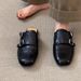 Vintage-Inspired Slip-On Brogue Shoes For Women – Genuine Leather Upper, Rubber Sole, Classic Black & Brown, Comfortable & Stylish_vogvips.com