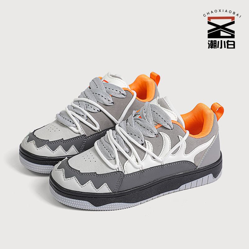 High Street Color-blocking Skateboard Shoes 2023 New Niche Thick-soled Sports Shoes Women's American Retro Casual Shoes Chic Tide_vogvips.com