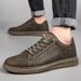 Men's Little White Shoes Leather Board Shoes Soft Leather Soft Sole Breathable Sports And Leisure Shoes Men_vogvips.com