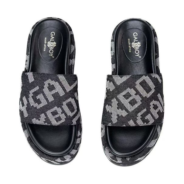 Lady Shoes Women's Footwear Cross-Border Hot Sale Summer F-Letter Platform Thick-Soled Slippers European, American, And_vogvips.com