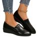 New Plus Size 2025 Autumn New Mid Heel Fashion Single For Women, Non Slip Soft Leather Solid Color Work Shoes_vogvips.com