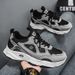 Spring New Breathable Mesh Men's Sports Trendy Versatile White Thick Bottom Dad Shoes Men_vogvips.com