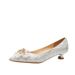 Women's Shoes Rhinestone Low Heels Women's Stiletto Pointed Toe French Temperament Single Shoes Wedding Shoes Bridesmaid Bridal Shoes High Heels_vogvips.com