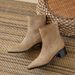 Trendy Short For Women 2025 Autumn New Style Single Thick Heel Back Zipper French Suede Ankle Martin Boots_vogvips.com