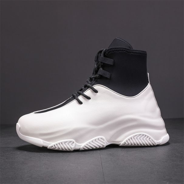 European Warm Series Casual Leather Shoes For Men, Sports Martin Boots, Outdoor Height-increasing Trendy Platform Shoes, Winter High-top_vogvips.com