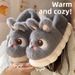 Cotton Slippers For Women, Autumn And Winter, Big Eared Bunny, New Indoor Home Anti Slip Bag With Added Velvet Fur Slippers For Men, Winter_vogvips.com