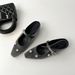 Sheepskin Version Rhinestone Flower Closed Toe Half Slippers Outside And Increase Height With Square Toe Elegant Mary Jane Single Shoes_vogvips.com