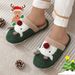 Cute Christmas Reindeer Cotton Slippers For Women, Winter Fashion Slippers, Home Anti-slip Couple Furry Slippers_vogvips.com