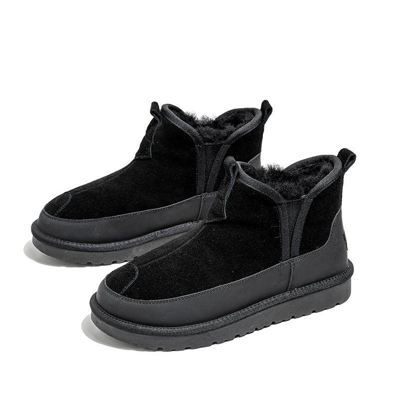 BUFFNY Men's Retro Suede Lined Snow Boots With Thick Sole For Winter Outdoor Comfort & Warmth_vogvips.com